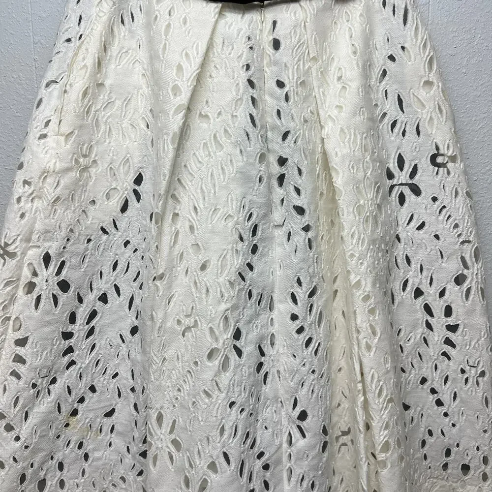 AZADEH Eyelet High Waisted Womens Midi Skirt Medium Play Festival Event Fairy